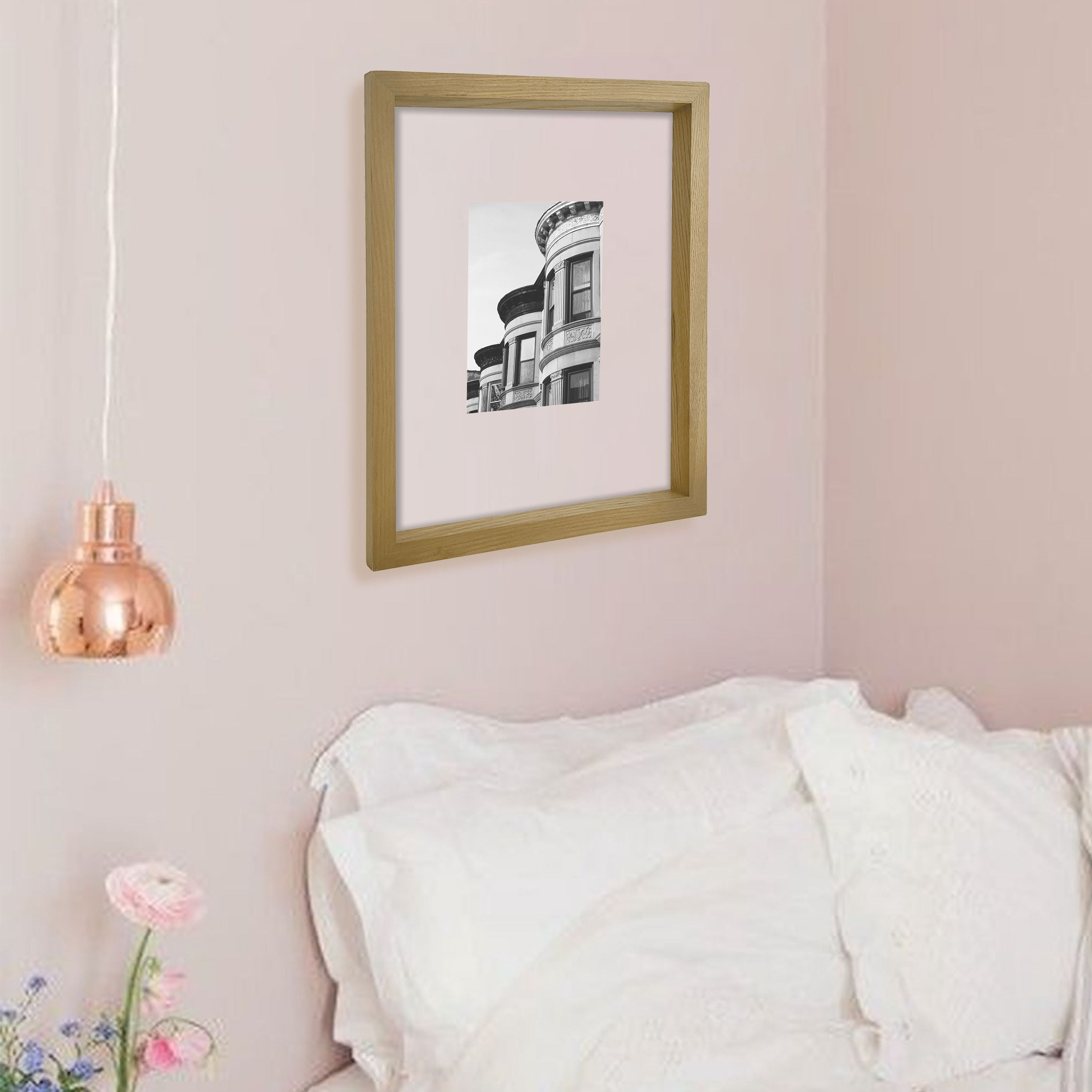 Better Homes & Gardens 11x14 Floating Gallery Wall Picture Frame, Natural Wood, Non Glare