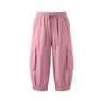 thumbnail image 5 of Purcolt Cargo Capri Pants for Women Baggy Elastic Waisted Joggers Adjustable Knot Plus Size Casual Hiking Camping Capris with Pockets, 5 of 6