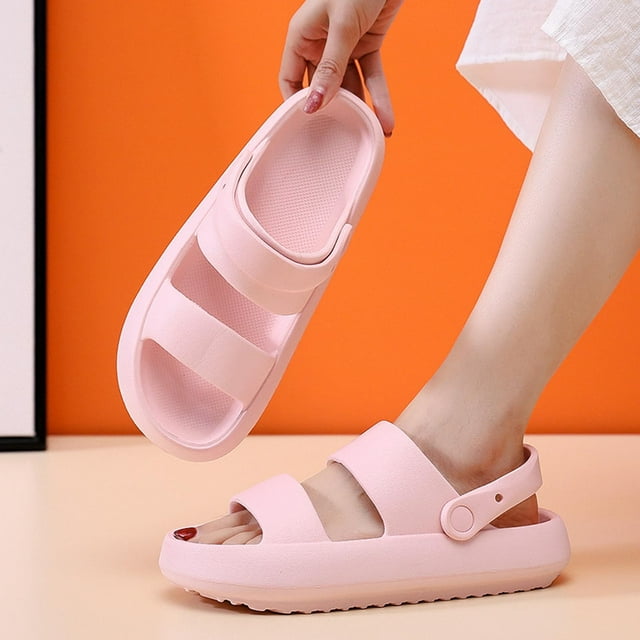 LSLJS Women Anti-Slip Sandals Open Toe Summer Slippers Casual Beach Shoes