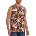 thumbnail image 2 of Yiaed Flower Bunny Print Men's Singlet Vests Summer Running Muscle Tank Tops Gym Undershirt Round Neck Sleeveless for man, 2 of 8