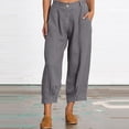 thumbnail image 6 of ZenCart Women Casual Pants with Oblique Pockets Elastic Waist Wide-Leg Design Solid Color Leisure Pants Travel Work Daily Wear, 6 of 7