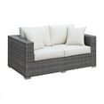 thumbnail image 3 of Afuera Living Outdoor Patio Loveseat with Pillows in Light Gray, 3 of 5
