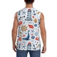 thumbnail image 4 of Easygdp Watercolor Nautical Men's Breathable Tank Tops Sleeveless Sporty T Shirts for Basketball, Mountaineering, Bodybuilding -X-Large, 4 of 8