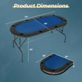 thumbnail image 3 of Costway 8 Players Poker Table with 8 Cup Holders & Comfy Armrests Smooth Felt Surface, 3 of 10