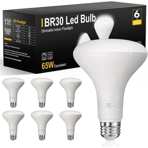 DAYBETTER LED BR30 Flood Light Bulbs, 9W Dimmable (6-Pack)