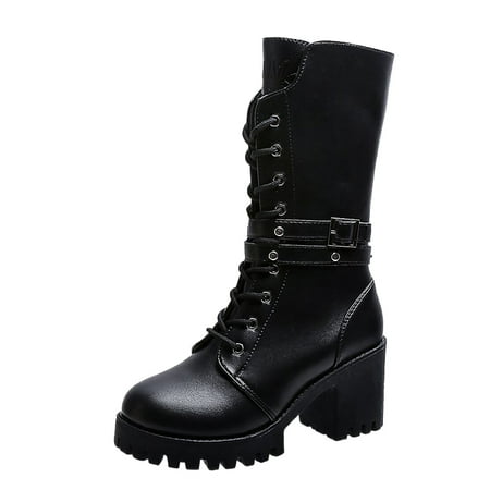 

Vuygyu Spicy Girl PU Party Fashion Knee High Thick Heel Boots High Heels Over Knee Pleated Suede Long Boots Features: Boots S for Women Boots for Women Booties Womens Wide Boots Winter Boots for Women