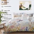 thumbnail image 4 of Spring Hummingbird Floral Bedding 3 Piece Duvet Cover Set California King, Farmhouse Flower Botanical Soft Microfiber Comforter Cover with Zipper Closure & Pillowcases, FadeResistant Quilt Cover, 4 of 9
