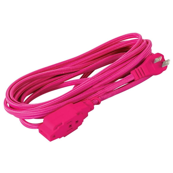 Extensión Eléctrica Trenzada IUSA, Color Rosa, 16 AWG, 5 m