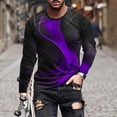 thumbnail image 1 of Blusas y camisas de manga larga con cuello redondo para hombre, blusa informal de manga larga con cuello redondo y estampado., 1 of 5