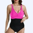 thumbnail image 2 of Atogsazn Women's One Piece Swimsuits Tummy Control Ruched Push Up Bathing Suit Summer Swimwear Outfit Hot Pink S, 2 of 5