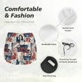 thumbnail image 4 of Pofeuu Marine Sailing Print Women's Athletic Shorts Running Workout Shorts Tummy Control Quick Dry Gym Shorts with Pockets Double layer sports shorts-Medium, 4 of 7