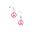 thumbnail image 3 of Delight Jewelry Acrylic Small Hot Pink Peace Sign Silver tone Infinity French Earrings, 3 of 4