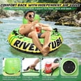 thumbnail image 3 of 53" Heavy Duty River Tube for Floating with Canvas Cover, Tubing Floats for Lake Pool, Inflatable Water Tube for Floating with Cup Holders Handles Headrest, River Raft Carry 300lb of Adults, 3 of 5