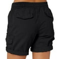 thumbnail image 7 of Women's Board Shorts Jean Shorts Shorts For Women Cargo Shorts Knee Length 6 Pockets Elastic Waist Long Shorts For Summer Casual,Lee Shorts for Women(Size:XL), 7 of 7