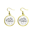 thumbnail image 1 of Nublado lluvia patron pintado a mano Ear Dangle Golden Drop Earring Jewelry Mujer Unbranded M, 1 of 3