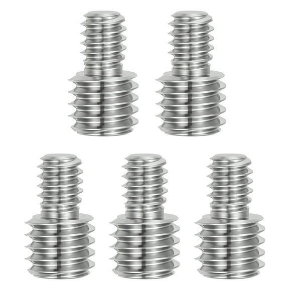 1/4"-20 to 3/8"-16UNC Double End Threaded Stud Screw Bolt, 5 Pack 303 Stainless Steel Rod Bolts Thread Reducer Adapter for  Camera Furniture Hardware, 16mm Long