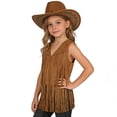 thumbnail image 3 of GJSYRH Women's Fringe Vest Crop Jacket 70s Hippie Suede Tassel Cardigan, 3 of 9