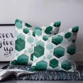 thumbnail image 2 of 20x20 Pillow Covers Set of 2, Turquoise Marble Throw Pillow Covers Decorative Couch Cushion Case, Gold White Geometric Hexagon Modern Microfiber Square Pillowcases for Bedroom Car Living Room, 2 of 7