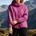 thumbnail image 3 of XUNKUSGA Waterproof Rain Jacket Women Classic Solid Color Zip Up Womens Rain Jacket with Hood Casual Windbreaker Jacket Women with Pockets Outdoor Running,Pink,2XL, 3 of 9
