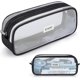 thumbnail image 1 of Clear Pencil Case Large Pen Bag Stationery Pouch Cosmestic Make up Bag for Student School College Office, 1 of 5