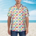 thumbnail image 2 of Fotbe Colorful Bus Camisa Hawaiana para Hombre Unisex – Camisa Casual de Verano con Botones de Manga Corta de Algodón y Lino,Large, 2 of 7