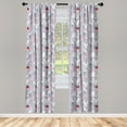 thumbnail image 2 of Ambesonne Flamingo 4-Panel Curtains, Flying Tropical Bird Motif, 56"x95", Mauve Multicolor, 2 of 4