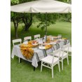 thumbnail image 4 of Outdoor Tablecloth with Umbrella Hole for Patio/Picnic/Party/Camping, Daisy Flower Waterproof Table Cloth Rectangle Table Cover Washable, Yellow Gray Floral Minimalist White Bricks (52"x 70"), 4 of 9
