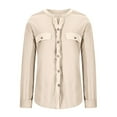 thumbnail image 5 of Women's High-Quality Oversized Knit Shacket Jacket with Button Down Front, Long Sleeve Design for Fall and Winter, Ideal for Casual Work Wear, Daily Use, Trendy Fashion Outfits Beige L, 5 of 8