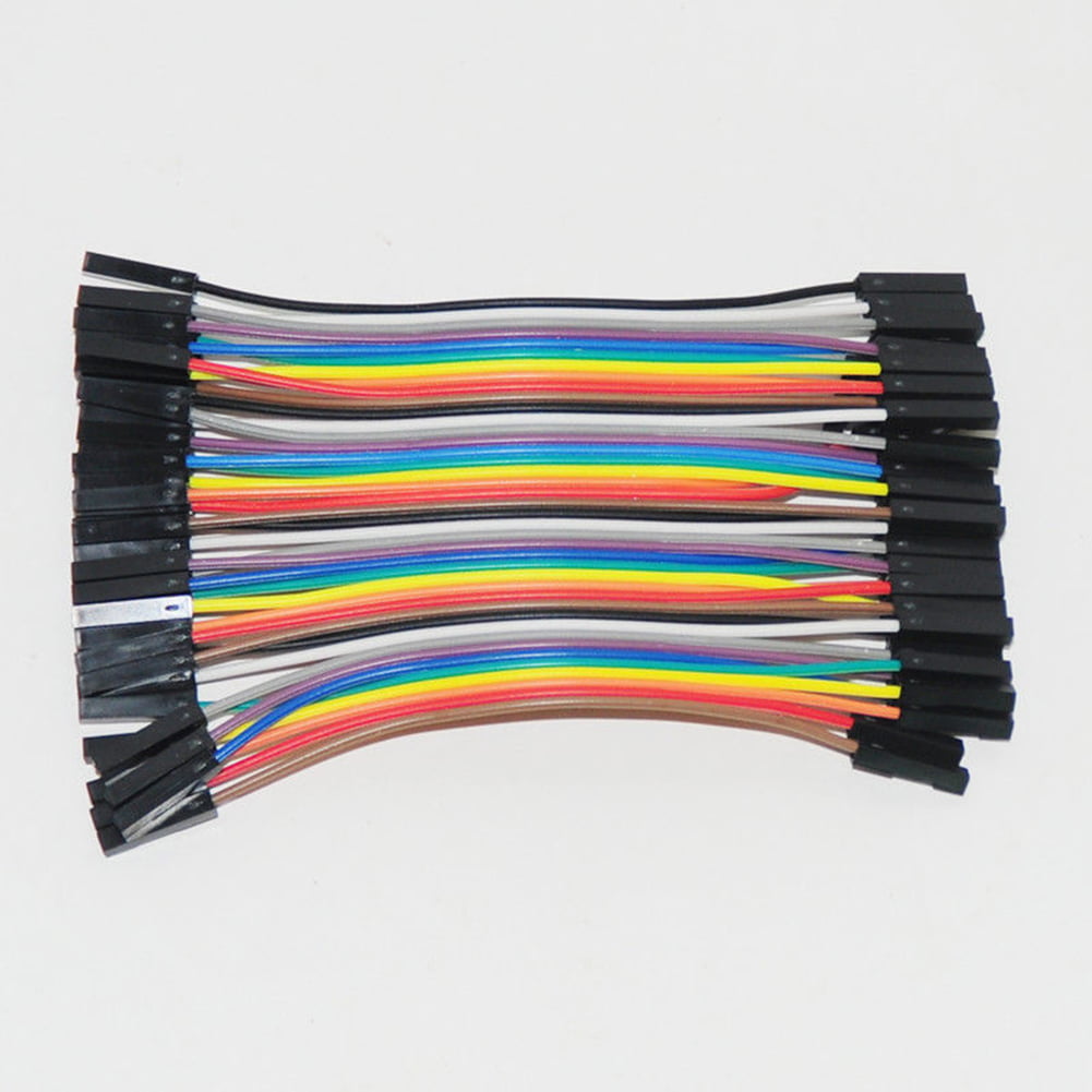 Neuftech® 40pcs 20cm 2,54 mm mâle à femelle Dupont fil Jumper câble pour  Arduino Breadboard