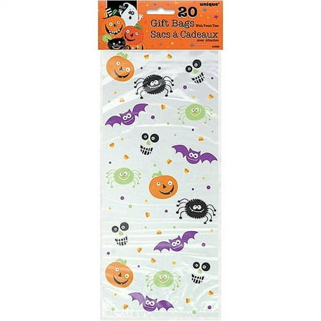 Unique Industries Assorted Colors Halloween Party Bags, 20 Count