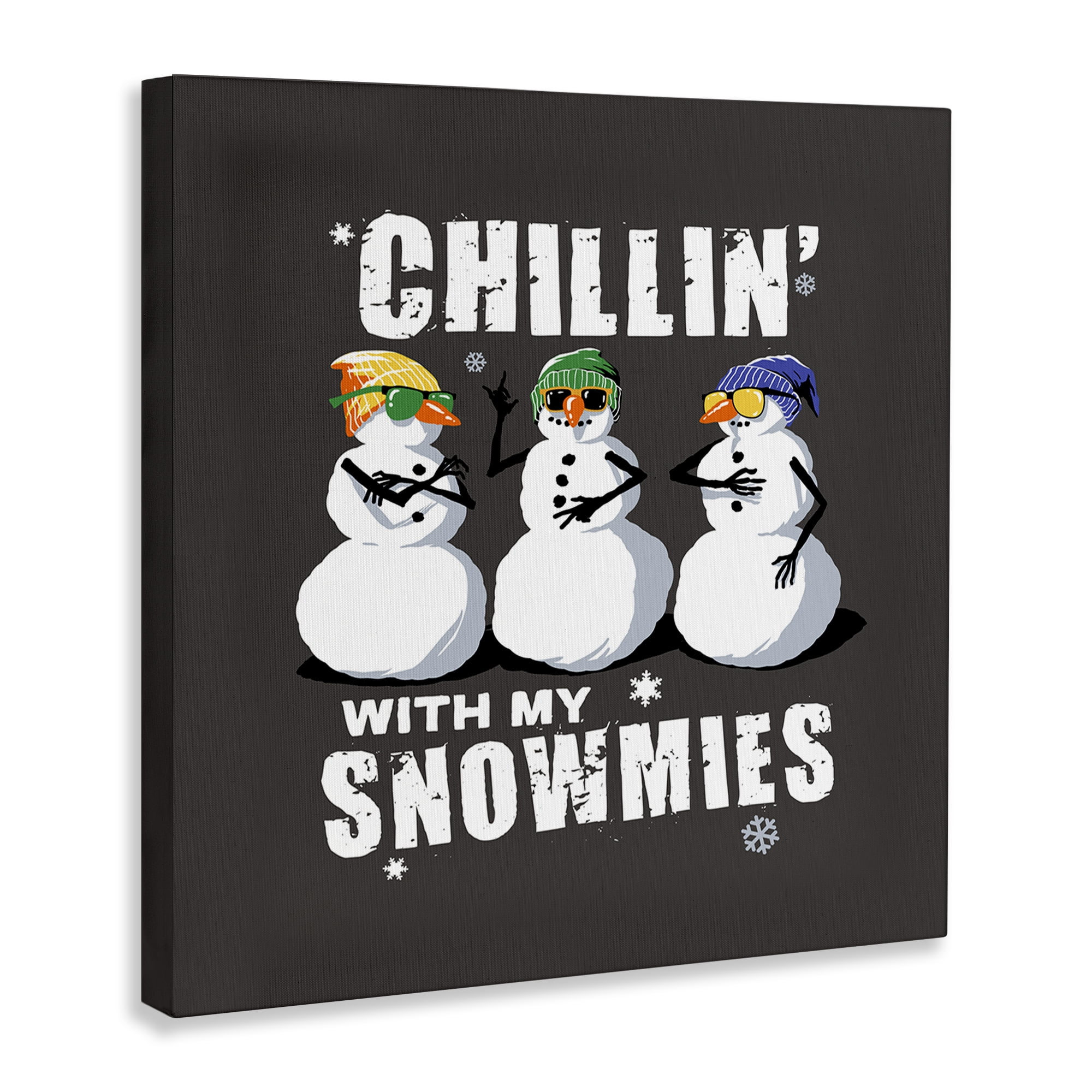 Stupell Industries Chillin' With Snowmies Snowmen Holiday Painting Gallery Wrapped Canvas Art Prints Wall Art, 17 x 17