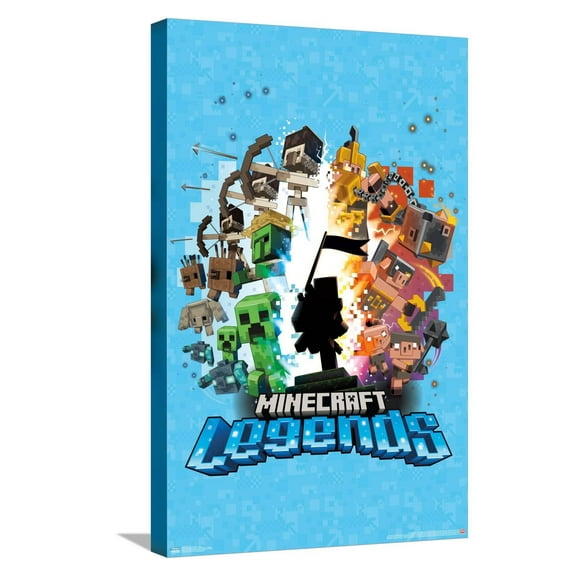 Minecraft: Legends - Blue Canvas Wall Poster, 14.725" x 22.375"