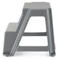 thumbnail image 6 of Superwum 16-Inch Tall Plastic 2 Step Stool, Portable Dual Step Ladder Foot Stool for Kitchen, Bathroom, Bedroom, and Garage, Gray, 6 of 9