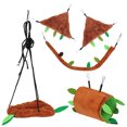 thumbnail image 3 of Jaula colgante para mascotas, accesorios para hamaca, diseño de hoja, canal de hamaca, columpio para animales pequeños, marrón, 5 uds., 3 of 5
