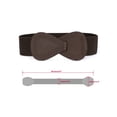 thumbnail image 3 of INSPIRE CHIC Interlock Buckle 8-shaped Faux Leather Elastic Belt Cinch Waistband for Lady Fit Waist Girth:25"/63.5cm-37"/94cm Coffee, 3 of 7