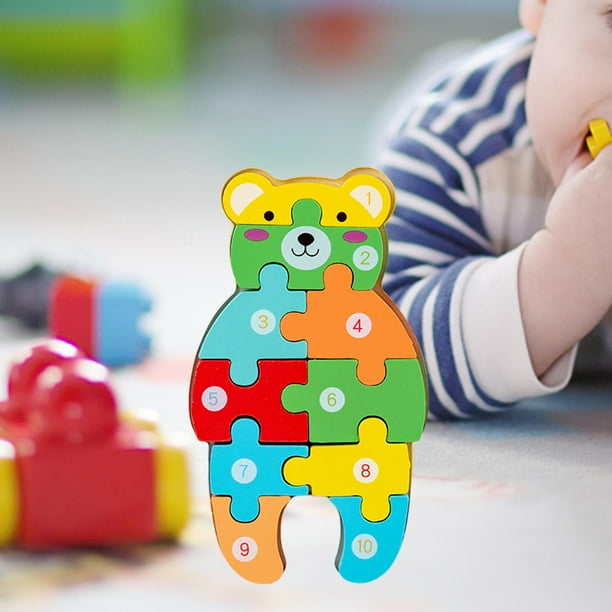 Rompecabezas de animales Juguete de madera para niños pequeños Aprendizaje temprano Aprendizaje educativo a través del juego Preescolar Colores vibrantes Lindo regalo de vacaciones Llevar Macarena Rompecabezas
