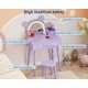 thumbnail image 5 of Yeshouse tocador infantil con espejo en forma de oso, incluye taburete y luces LED, escritorio de maquillaje de madera estilo princesa con cajones de almacenamiento, mueble de juego seguro para niñas, 5 of 9