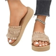 thumbnail image 3 of Willtoo Ladies Bohemian Elegant Slippers,Slip On Flip Flops for Beach Travel,Comfy Toe Ring Orthotic Orthopedic Sandals, 3 of 7