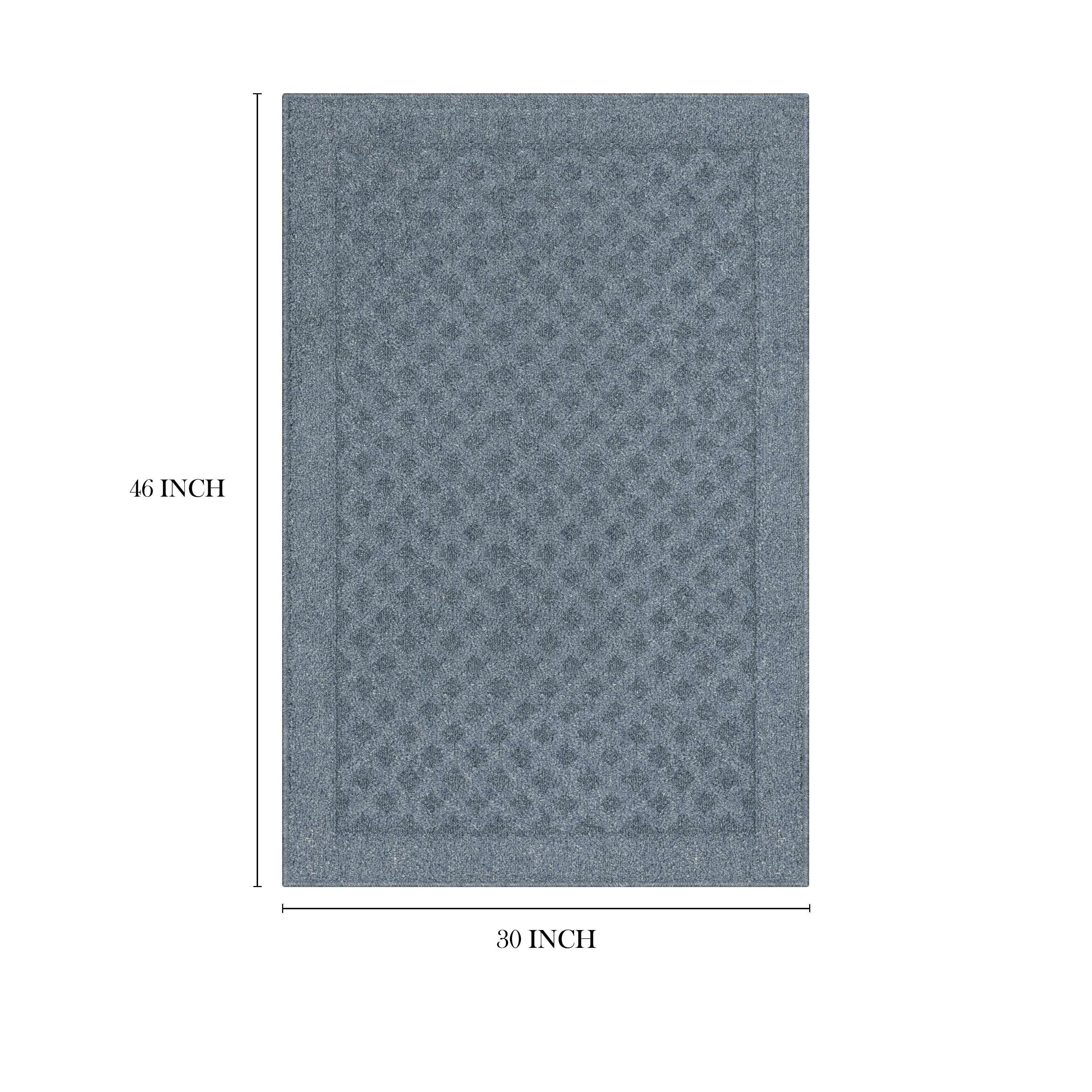 Mainstays Dylan Solid Diamond Olefin Navy Blue Indoor Accent Rug, 2'6"x3'10"