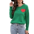 thumbnail image 2 of Suéter con forma de corazón para mujer,Suéter con estampado de corazón redondo para mujer, suéter para mujer de alta capacidad, 2 of 6