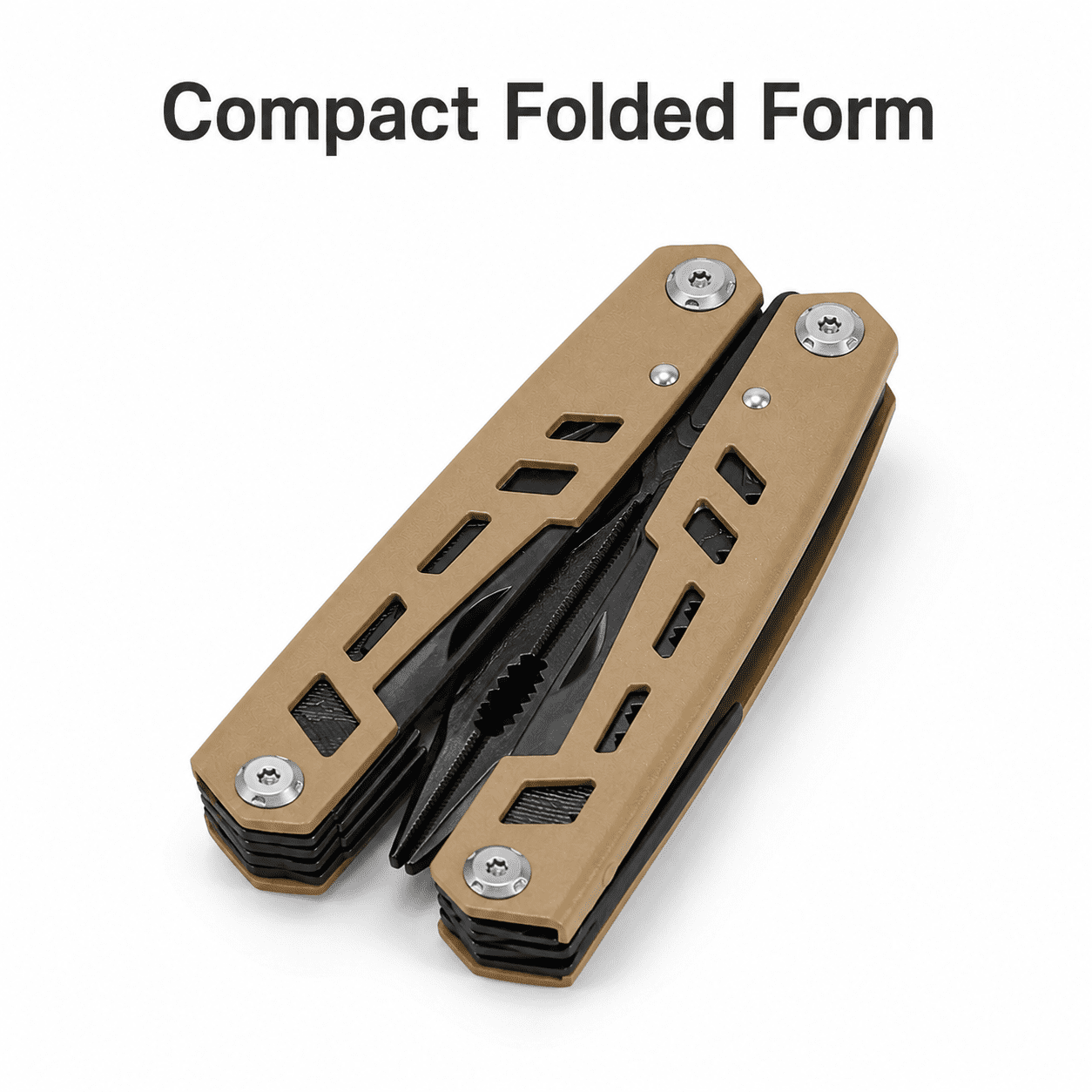 14-in-1 Multitool Pliers, Heavy Duty Stainless Steel Folding Pocket Tool for Camping, Hiking and Outdoor Survival, Compact Precision Gear with Nylon Sheath, Gunmetal Stealth Grey