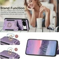 thumbnail image 5 of ShellTech Case for Google Pixel 8,Magnetic Leather Card Holder Wallet RFID-Blocking Case Shockproof TPU Ring Holder Kicsktand Cover with Wrist Strap,Purple, 5 of 7