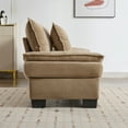 thumbnail image 4 of SOULART 84" Cloud Couch, Brown Sectional Sofa, Loveseat for Small Spaces with Pillows, 4 of 11