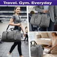 thumbnail image 6 of Fosmon Large Duffle Bag for Travel ,65L Foldable Duffle Bag Carry On Gym Bag Weekender Travel Bag With Shoe Compartment, Gray, 6 of 6
