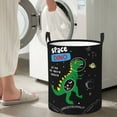 thumbnail image 4 of Lsque Space Dino Cartoon Black pattern Laundry Hamper Basket, Tall Woven Rope Hamper Basket for Clothes, Lightweight Storage Basket, Collapsible Waterproof-Medium, 4 of 8