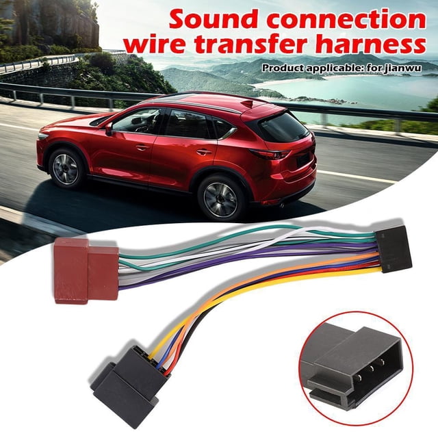 Arnés De Cableado Para KENWOOD 16 Pin ISO Cableado Arnés Conector Adaptador Car Stereo Wire Loom