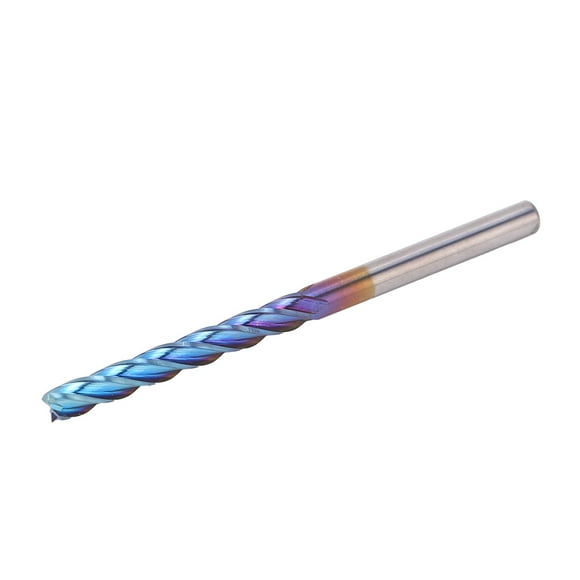 Coupe-Bordures Coupeur 4 Flux Tungstène Acier Extrémité Broyeur Revêtement NanoBlue CNC 3.175x25x50mm