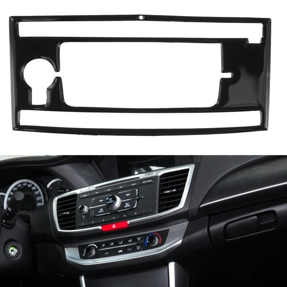 For Honda- For Accord- 2014 - 2017 Piano Black Steel Center Console Panel Cover Trim Left Hand Drive Car Accessories