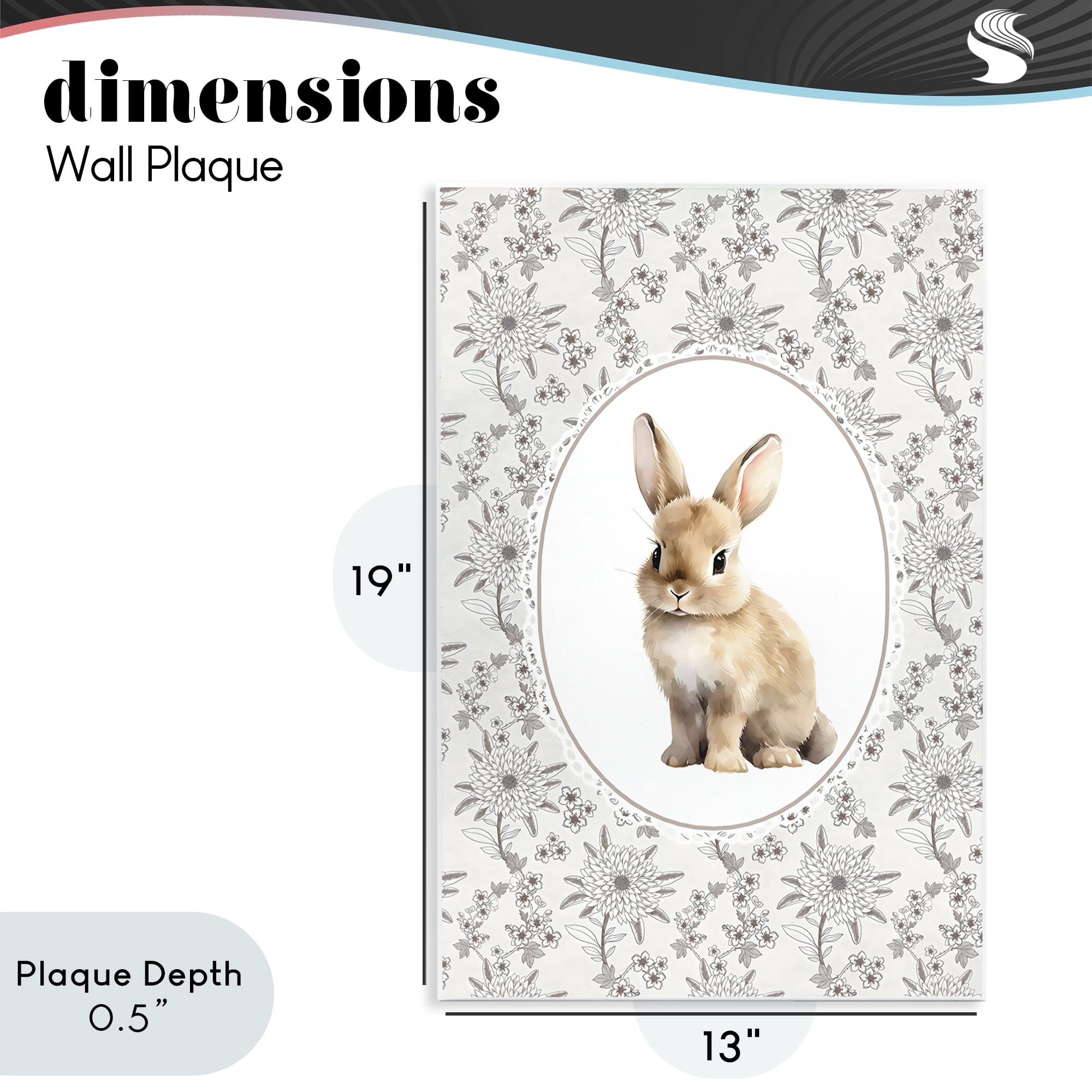 Stupell Industries Mauve Botanical Bunny Wall Plaque Art, design by Ink Drop Loft