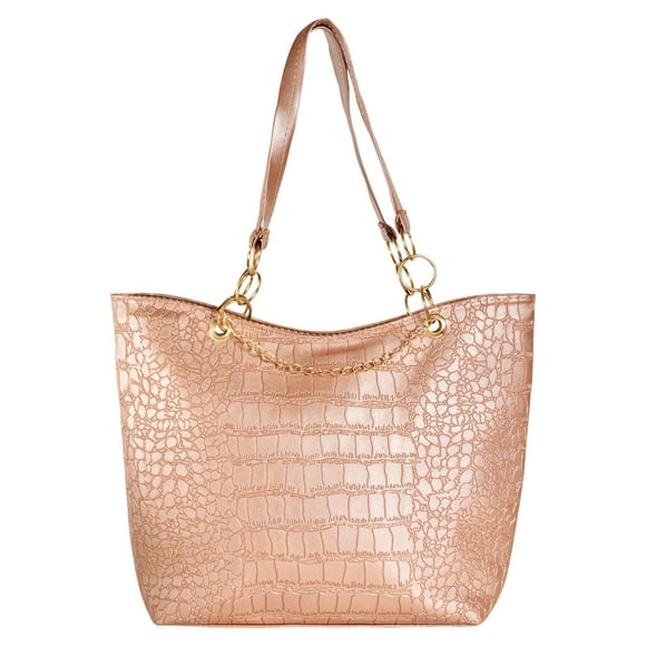 Bolsa Tote Bjx Fashion Elegante Crocco Oro Rosado